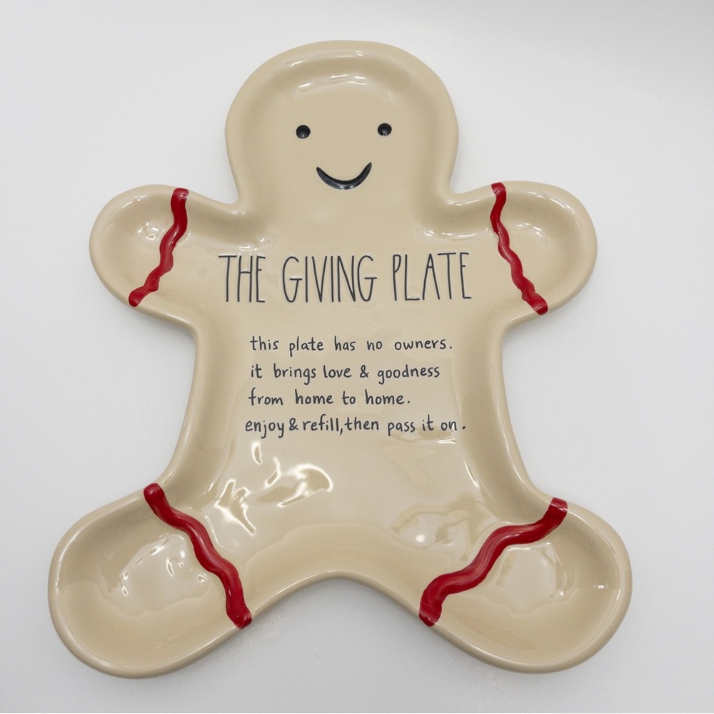 Rae Dunn Christmas Gingerbread Man Giving Plate